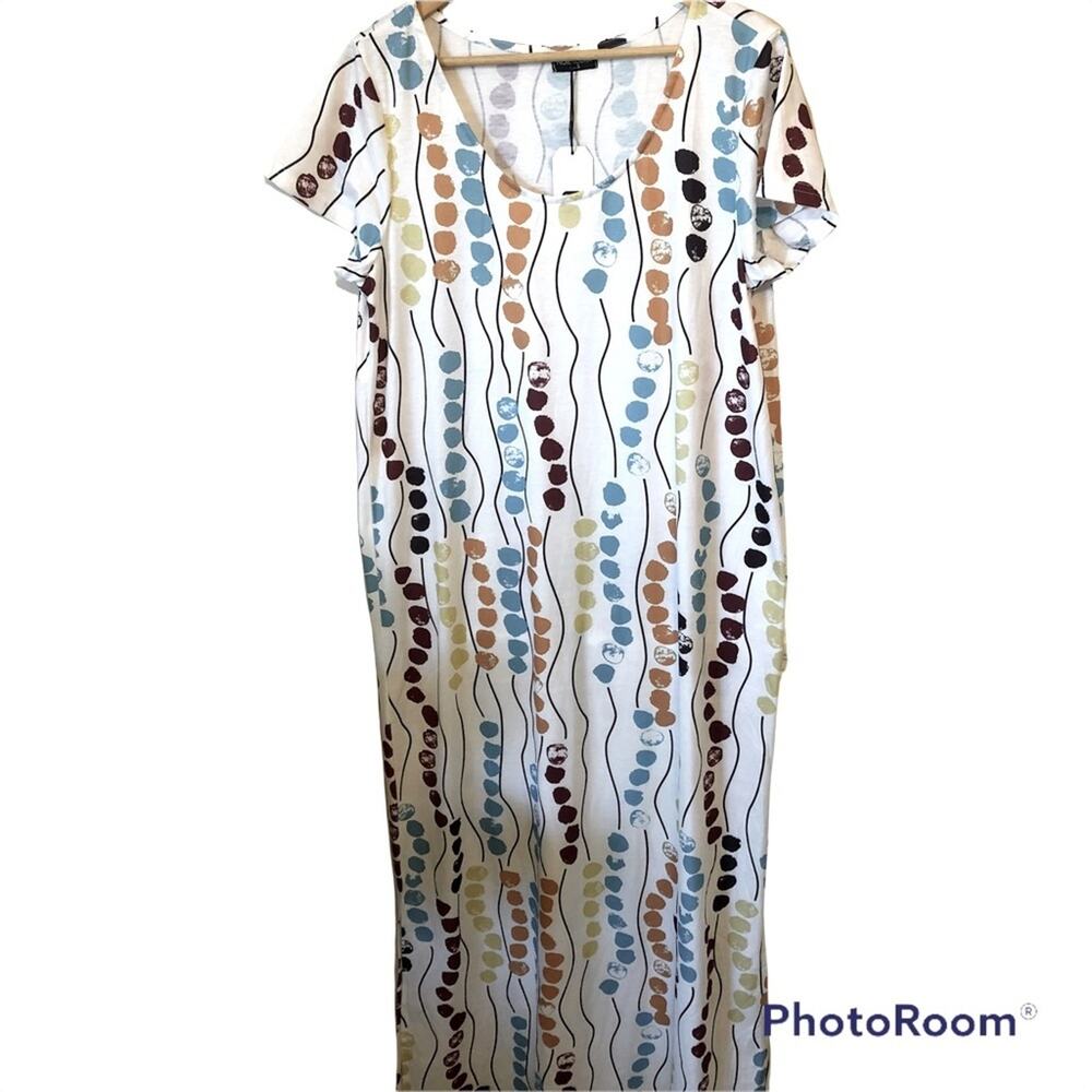 NWT Bohemian Print Casual Maxi Dress Oversized - Picture 4 of 9